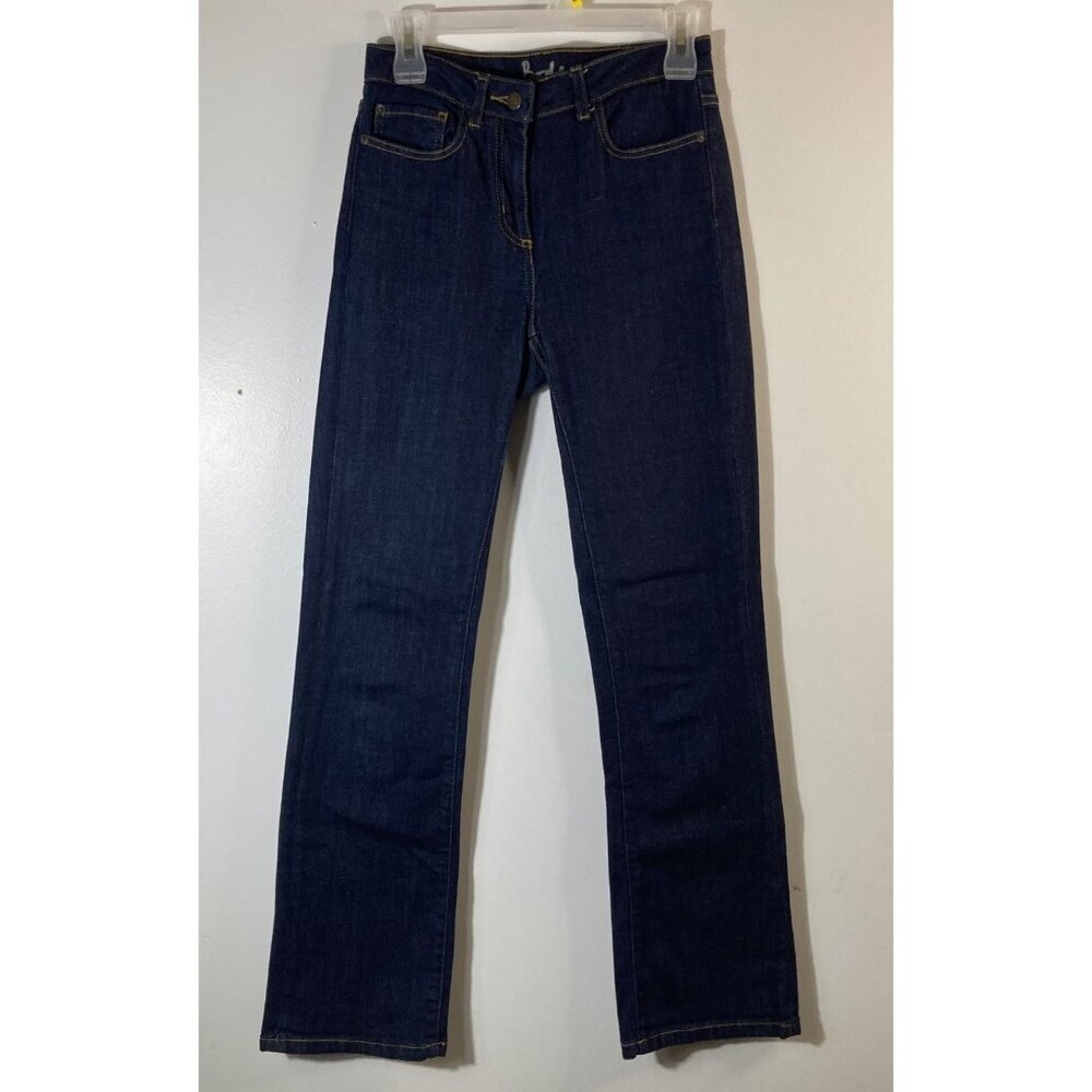 Womens Boden High Rise‎ Straight Jeans Stretch Blue 2R/26 Cotton Elastane